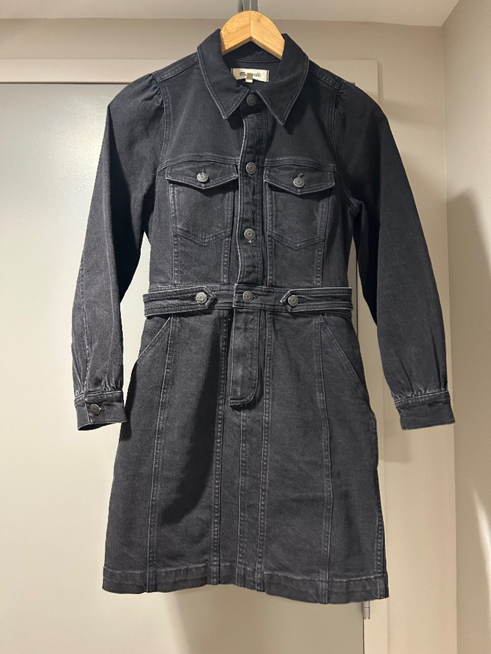 Madewell Black Denim Shirt Dress